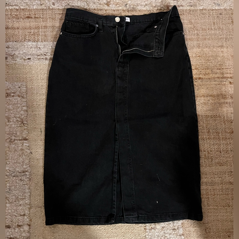Mango Black Midi Skirt